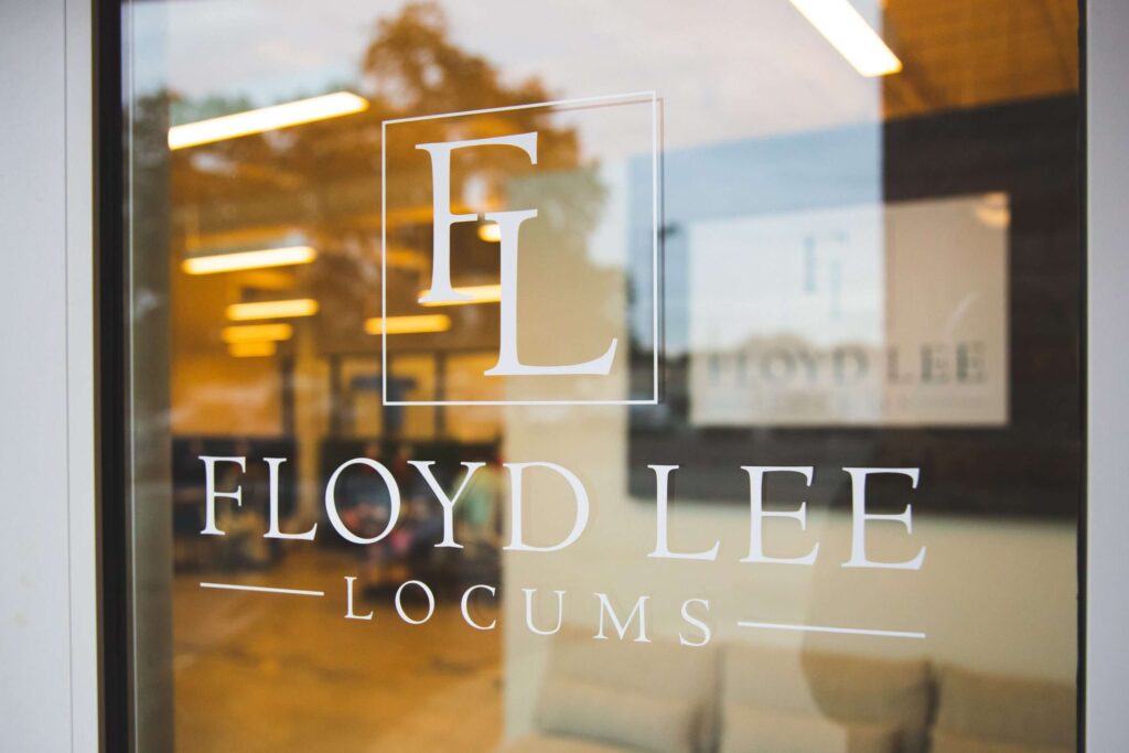New door for Floyd Lee Locums' Charleston headquarters.